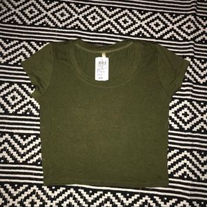 Olive Green Crop Top